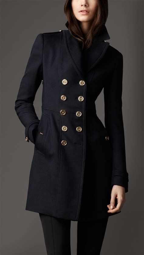 burberry blue label pea coat|Burberry pea coat women's.